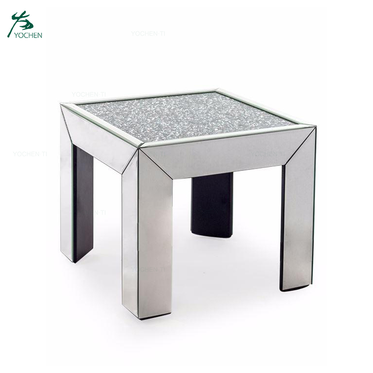 Mirrored venetian glass diamond crush furniture lamp coffee table