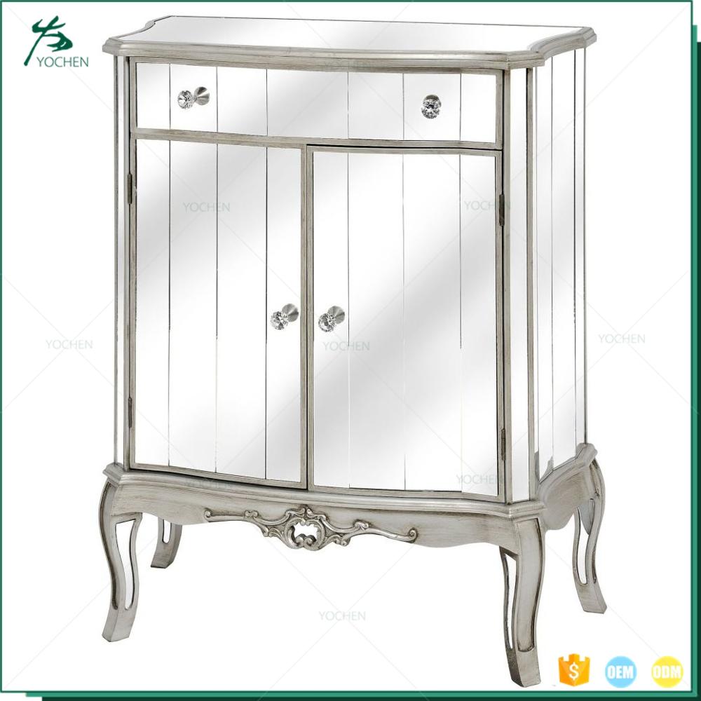 Mirrored furniture simple cupboard design sideboard buffet wood drawer