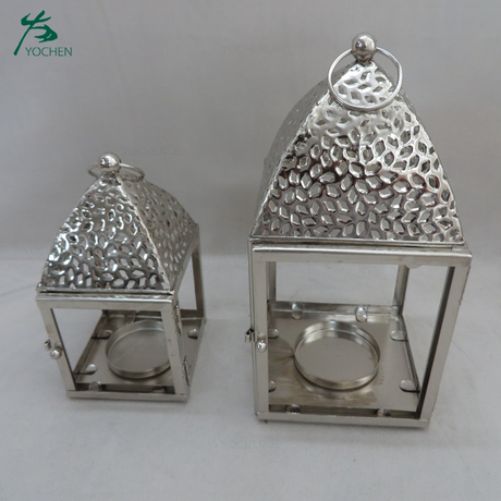 Silver candlestick decorative hang metal bird cage candle holder