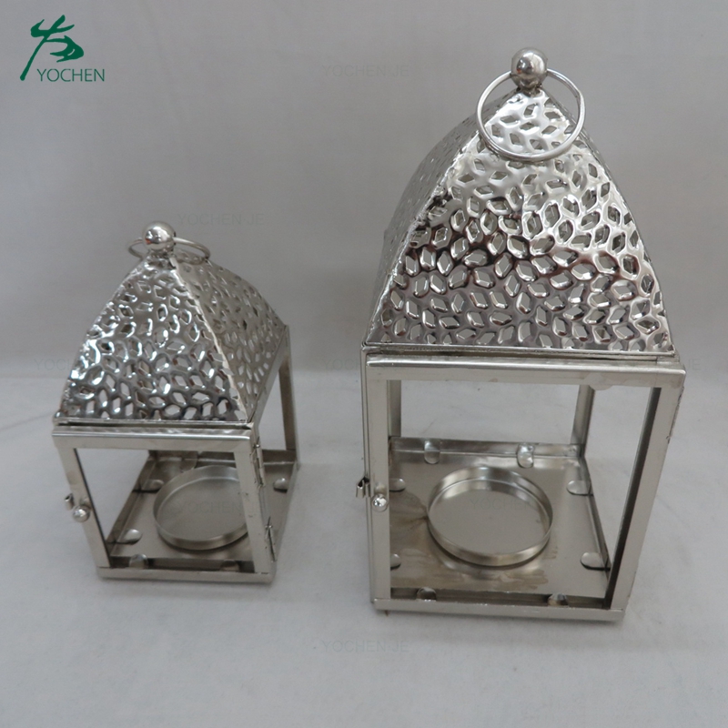 Silver candlestick decorative hang metal bird cage candle holder