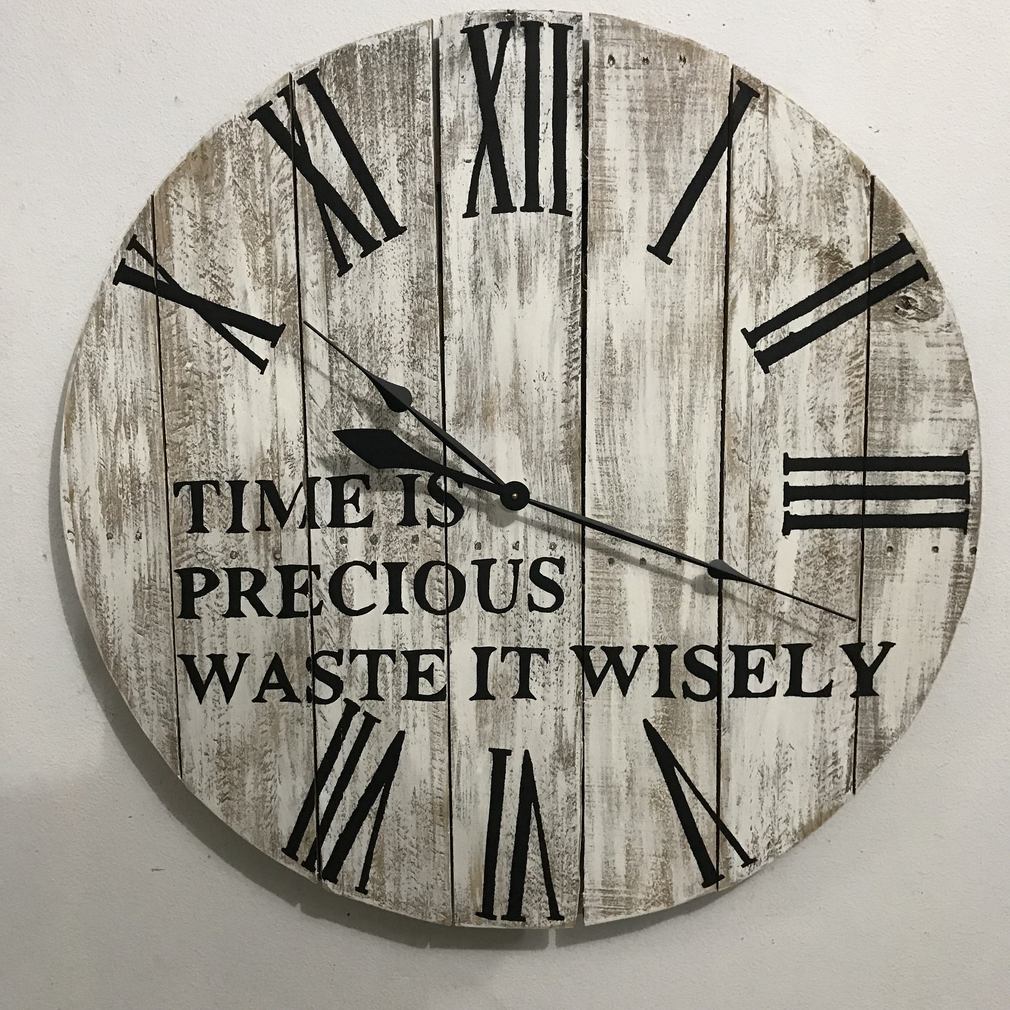 Living room rustic wooden round decorative wall clock