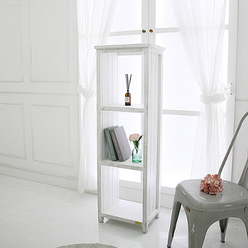 Antique white modern solid wood storage furniture book shelf