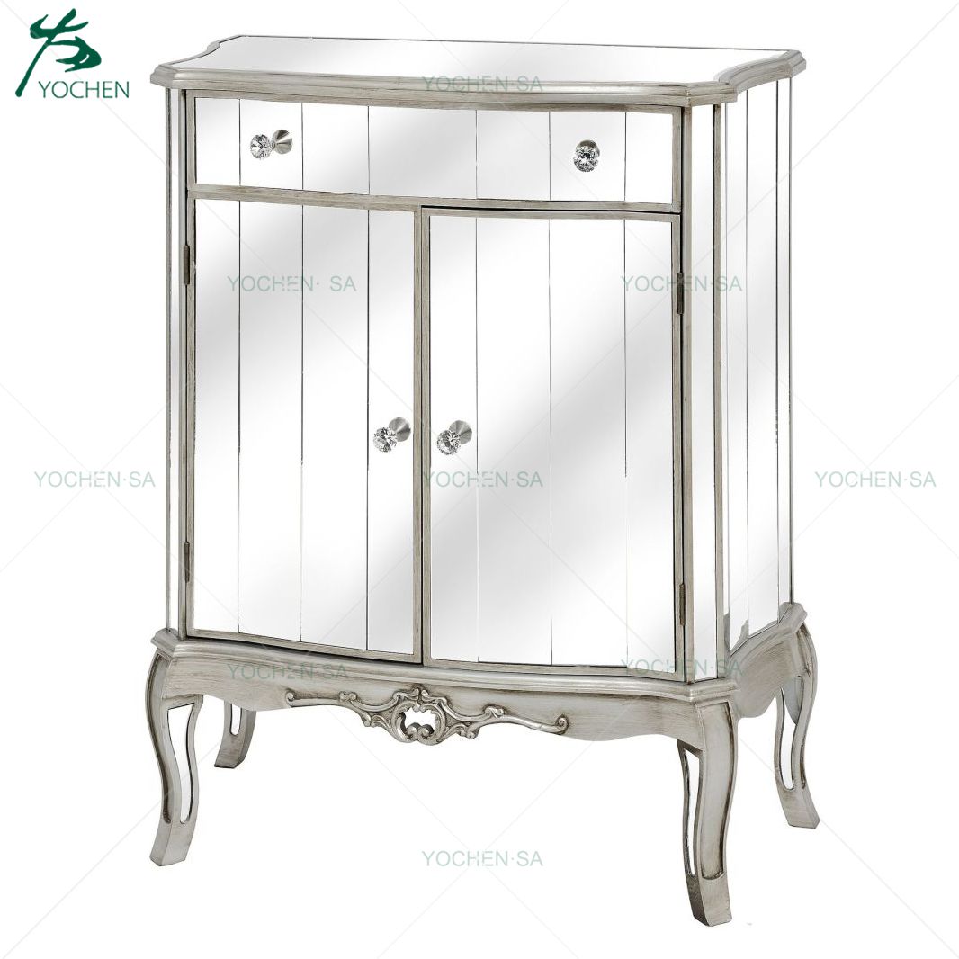 home furniture mirrored wooden chest drawer furniture