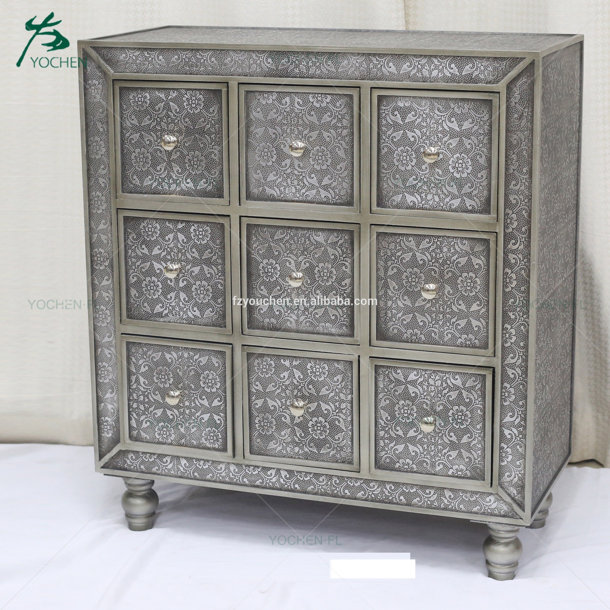 chinese antique reproduction furniture embossed wood cabinet small drawer