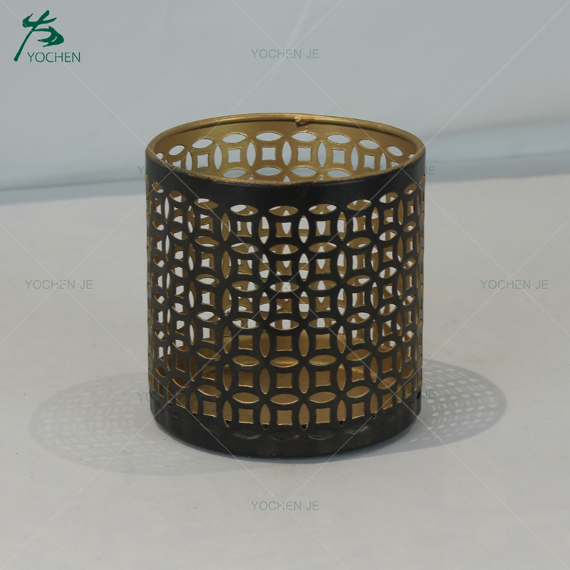 Home style table decorative black small metal candle holder