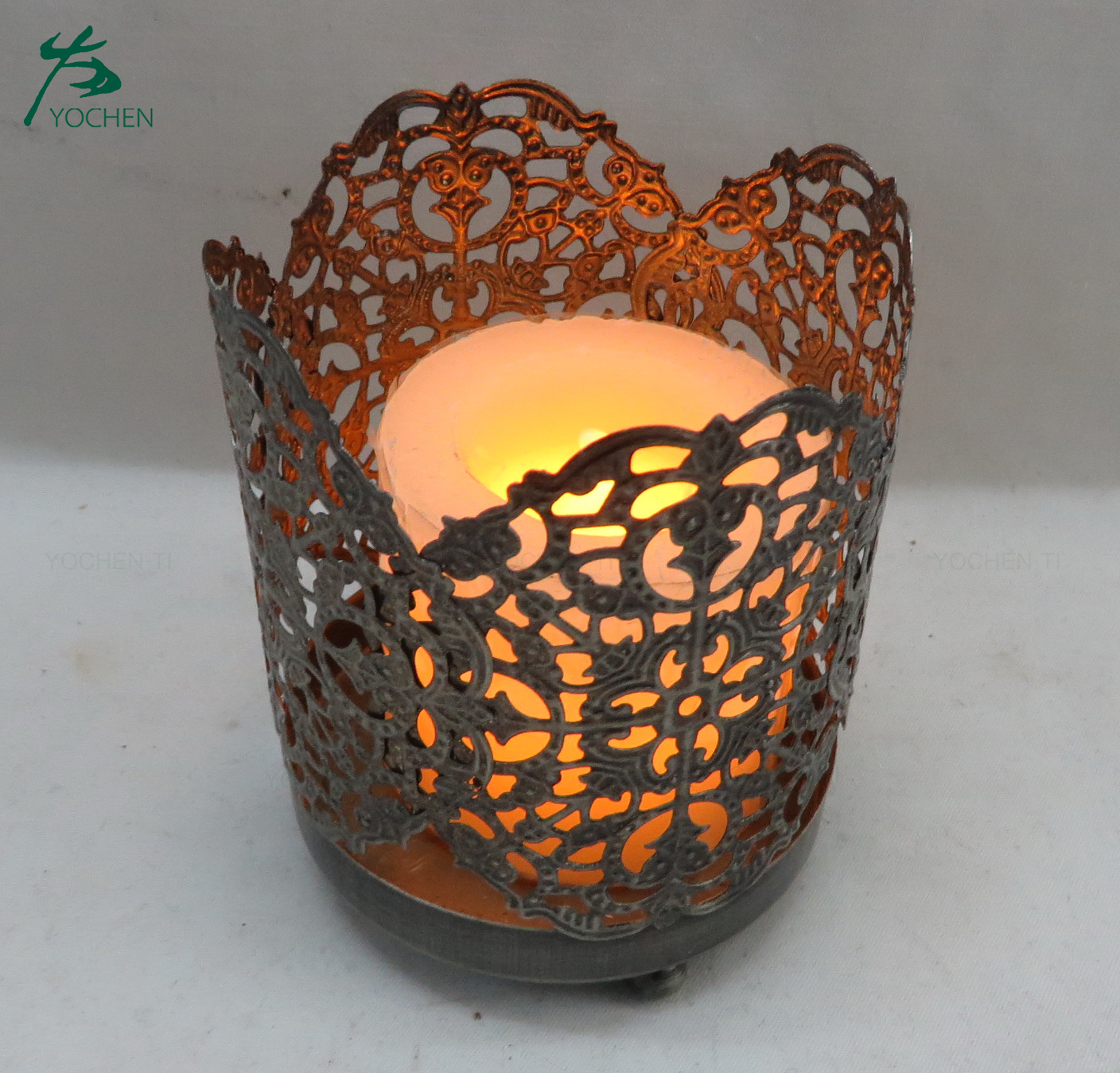 Factory price unique metal candle holder lamp chimney