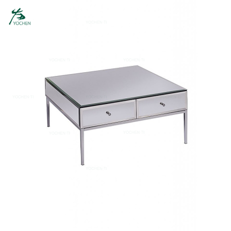 Home Funiture Toughened Stainless Steel Mirror Coffee Table