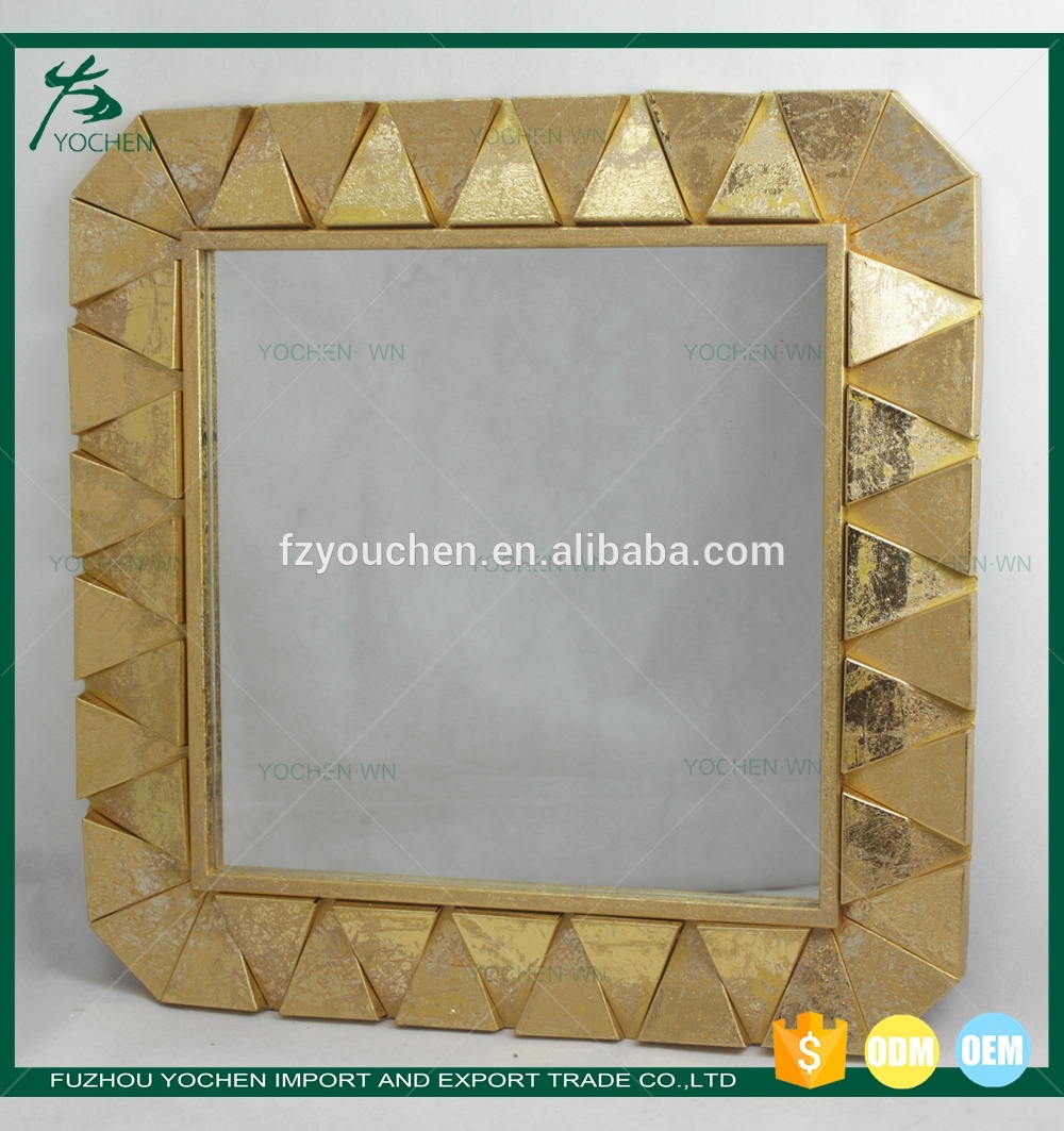 New design metal frame wall decorative gold metal mirror