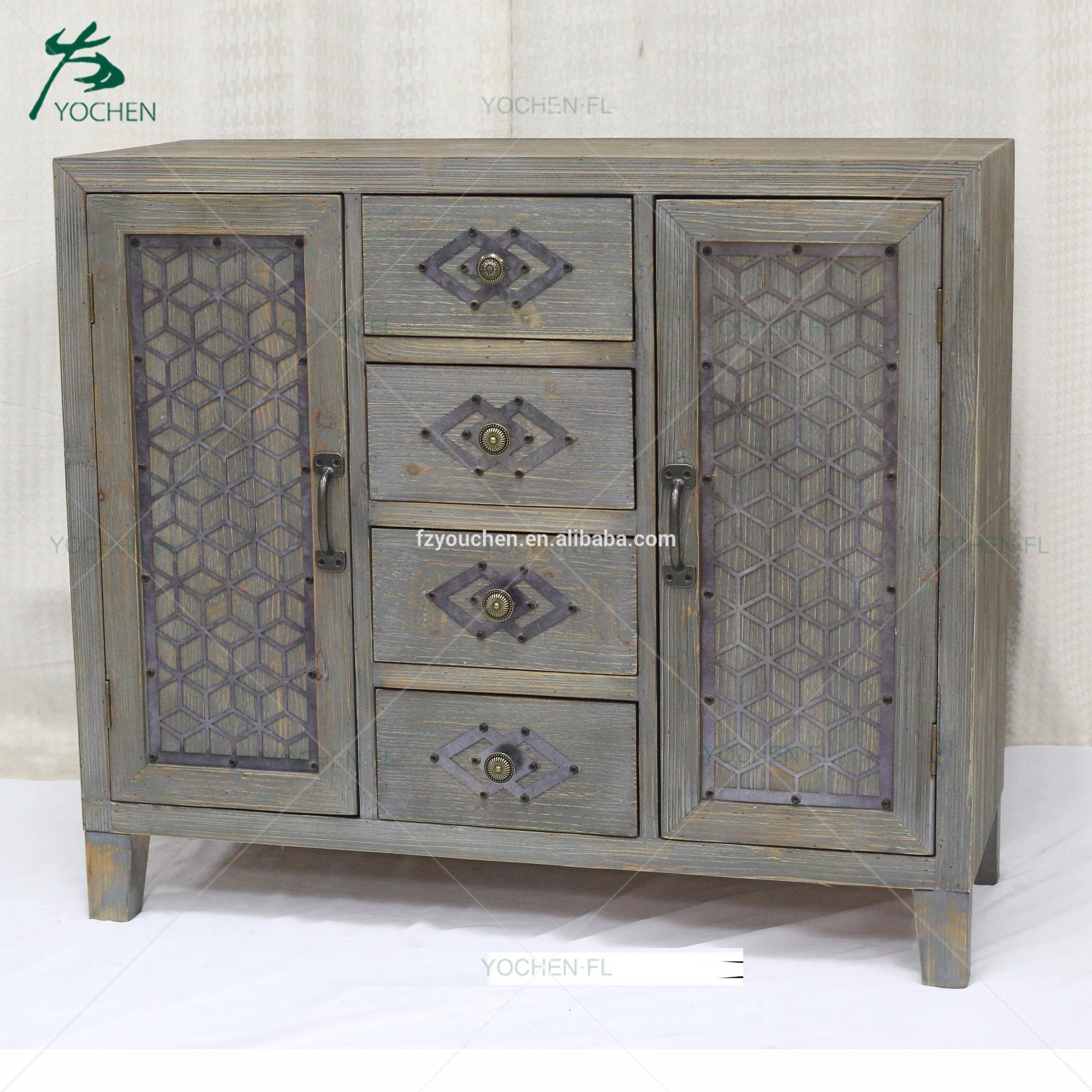 cheap antique furniture sideboard wooden cabinet with drawers