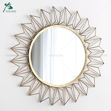Home decor mirror decorative vanity modern wall round metal mirror