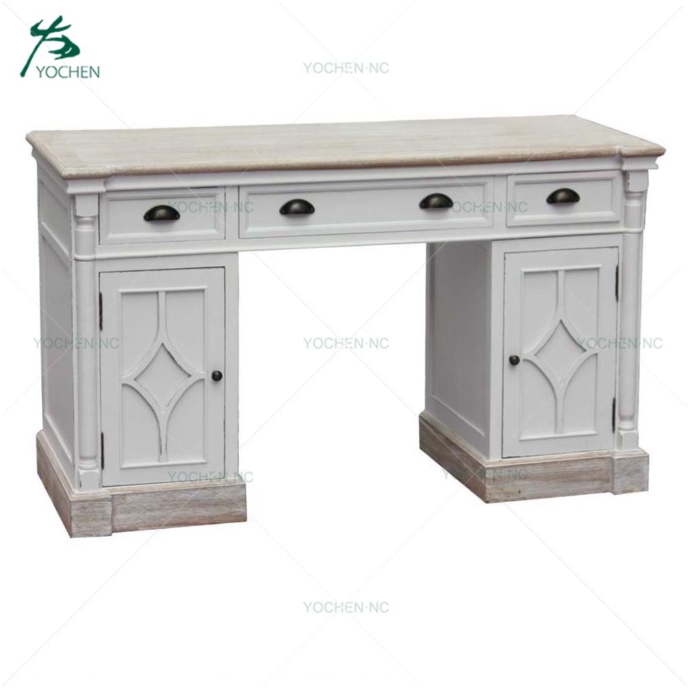 Wooden French Style Antique White Single Drawer TV Unit
