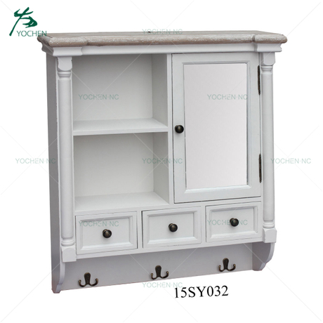 Small storage wood wall mounted cabinet