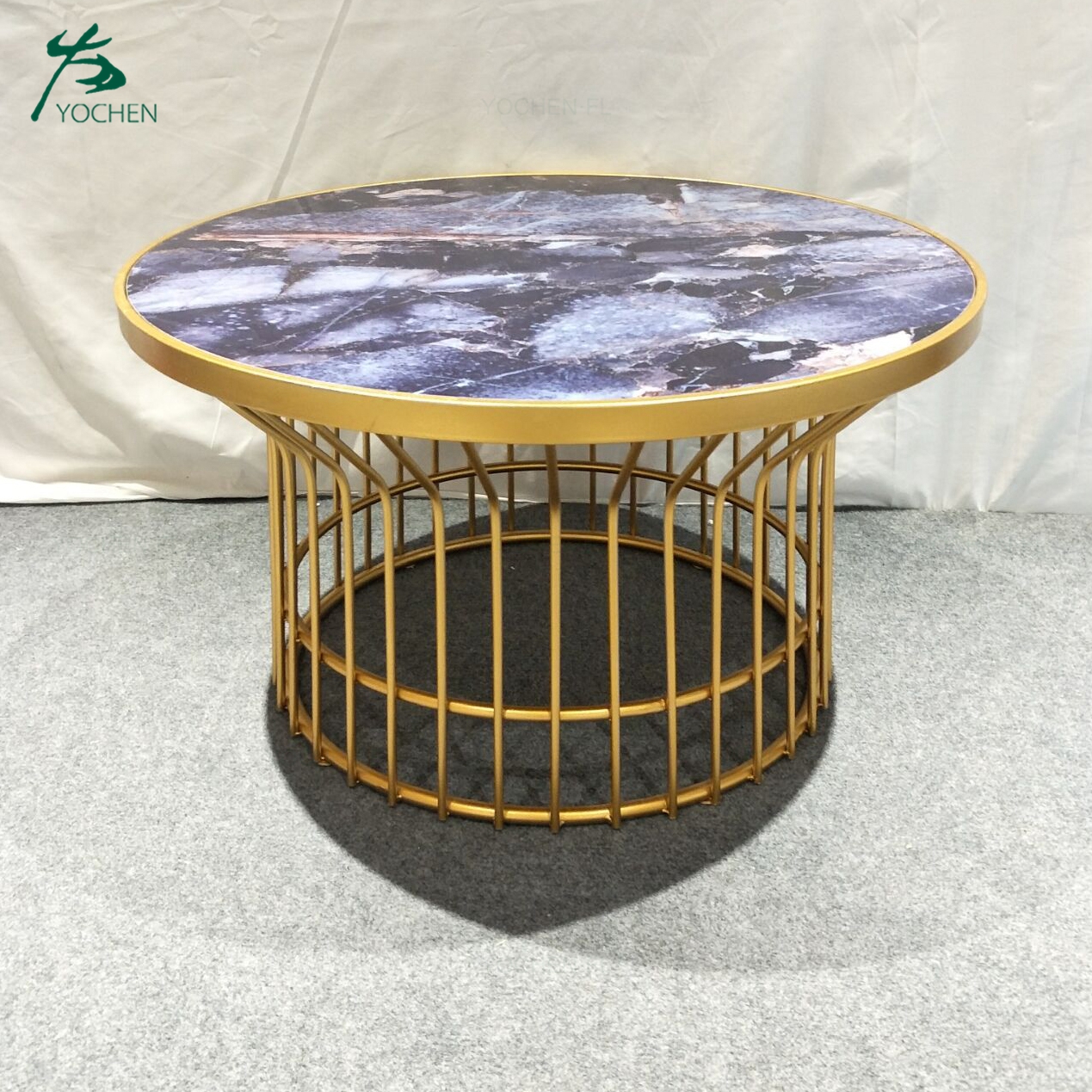 living room furniture modern round metal coffee side table