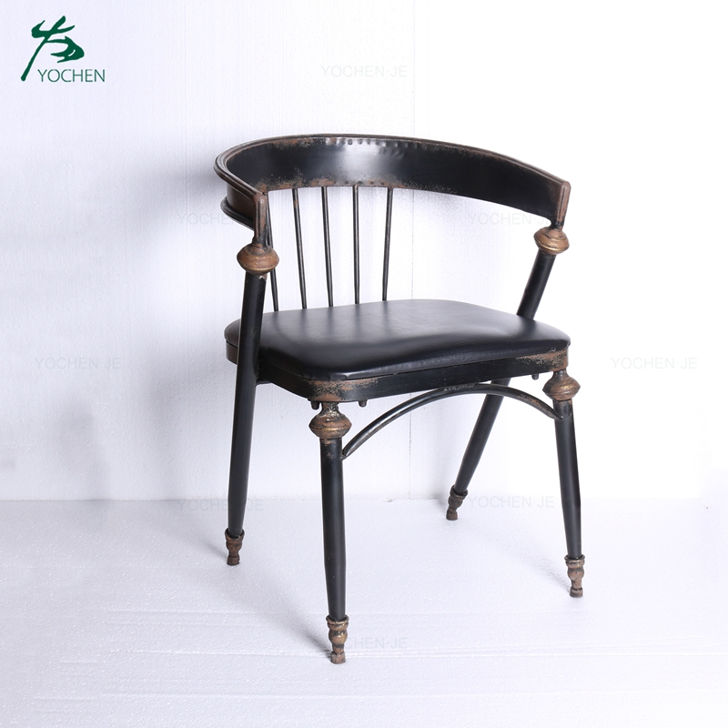 Modern industrial outdoor garden antique metal chair
