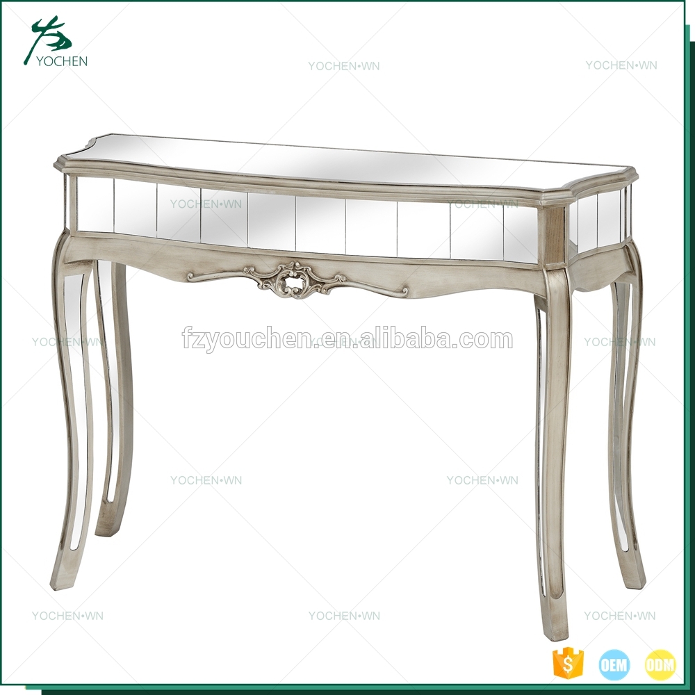 Italian Luxury Mirrored 5 Drawer Console Table Antique
