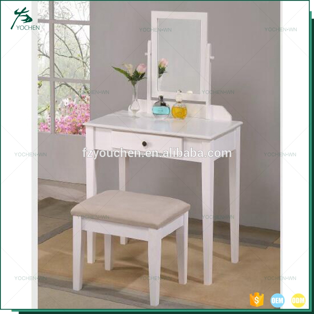 Modern Industrial Style White Rotating Dressing Table