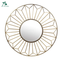 Wall mounted decorative glass round gold metal mirror