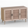 KD 3 door wood rattan sideboard cabinet